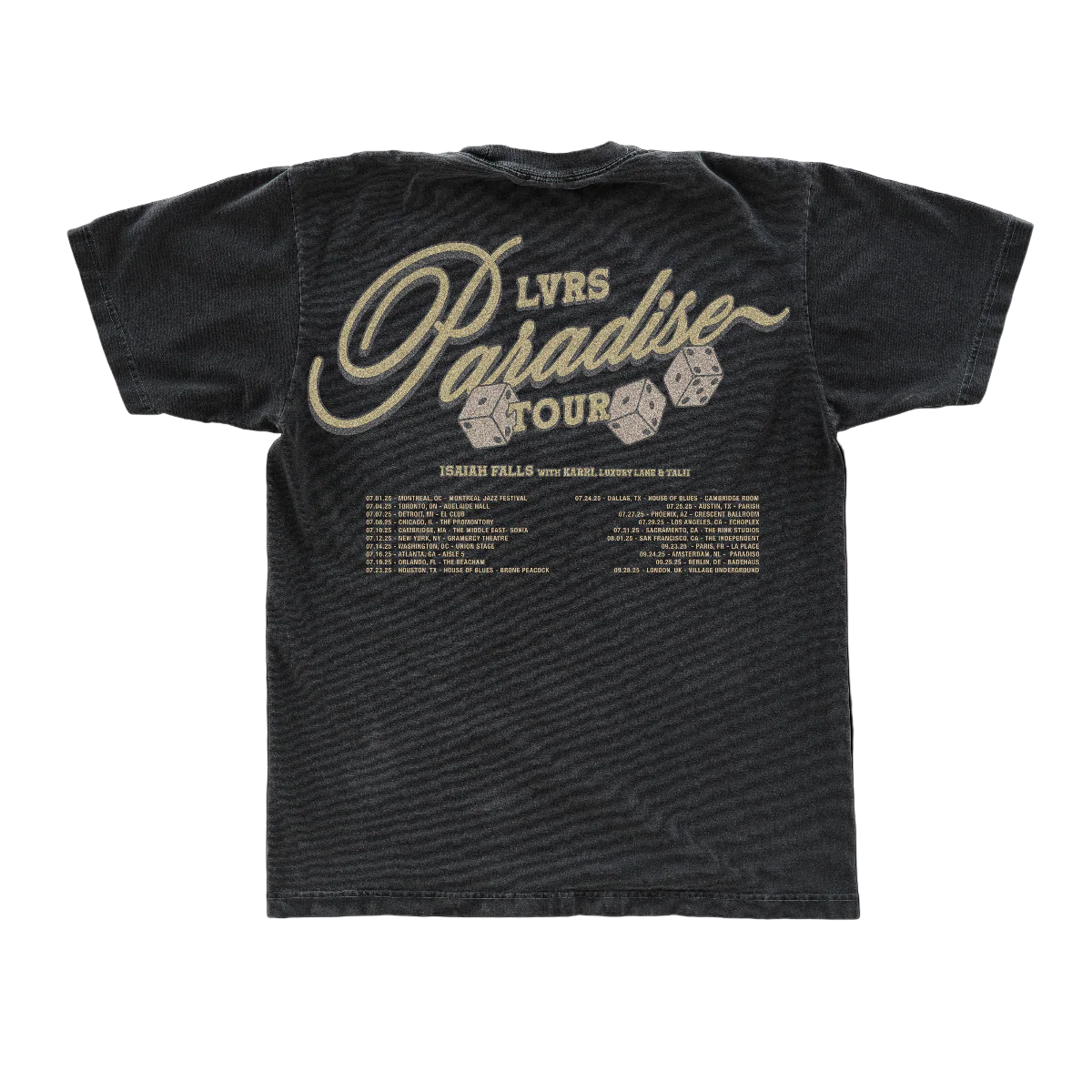 Isaiah Falls: LVRS Paradise Tour - Tee (Black) - Image 2